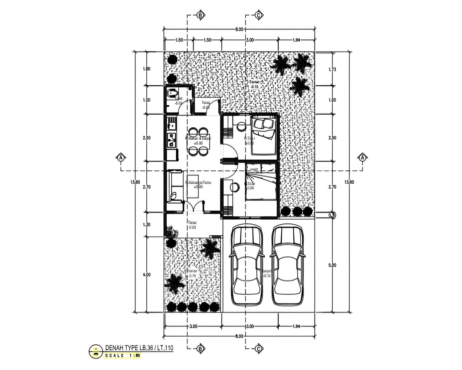 Denah Blueprint Perumahan Sarolangun
